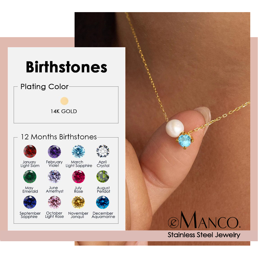 Birth Flower Necklace - EMANCO Modische Imitationsperlen Zirkon Anhänger Qualitäts-Halskette